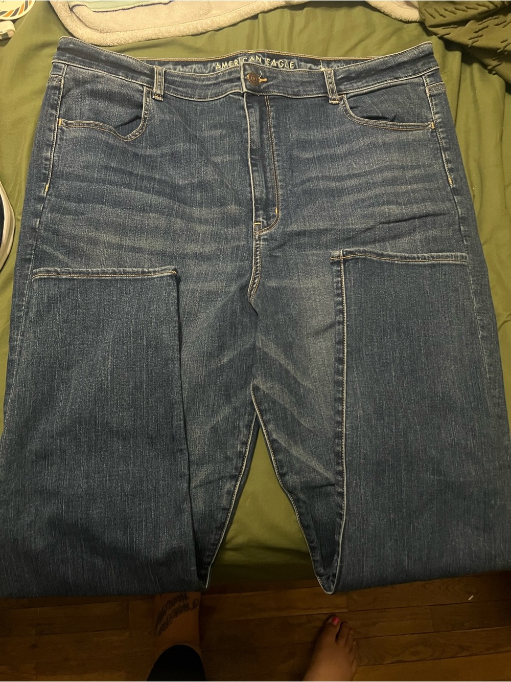 American Eagle Outfitters Women's Dark Blue Denim Jeggings LONG